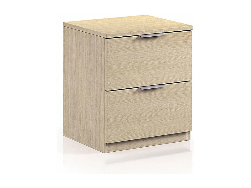 Mesita de noche Hierro 2 cajones acabado roble 45 cm(alto)38 cm(ancho)33.5 cm(fondo)