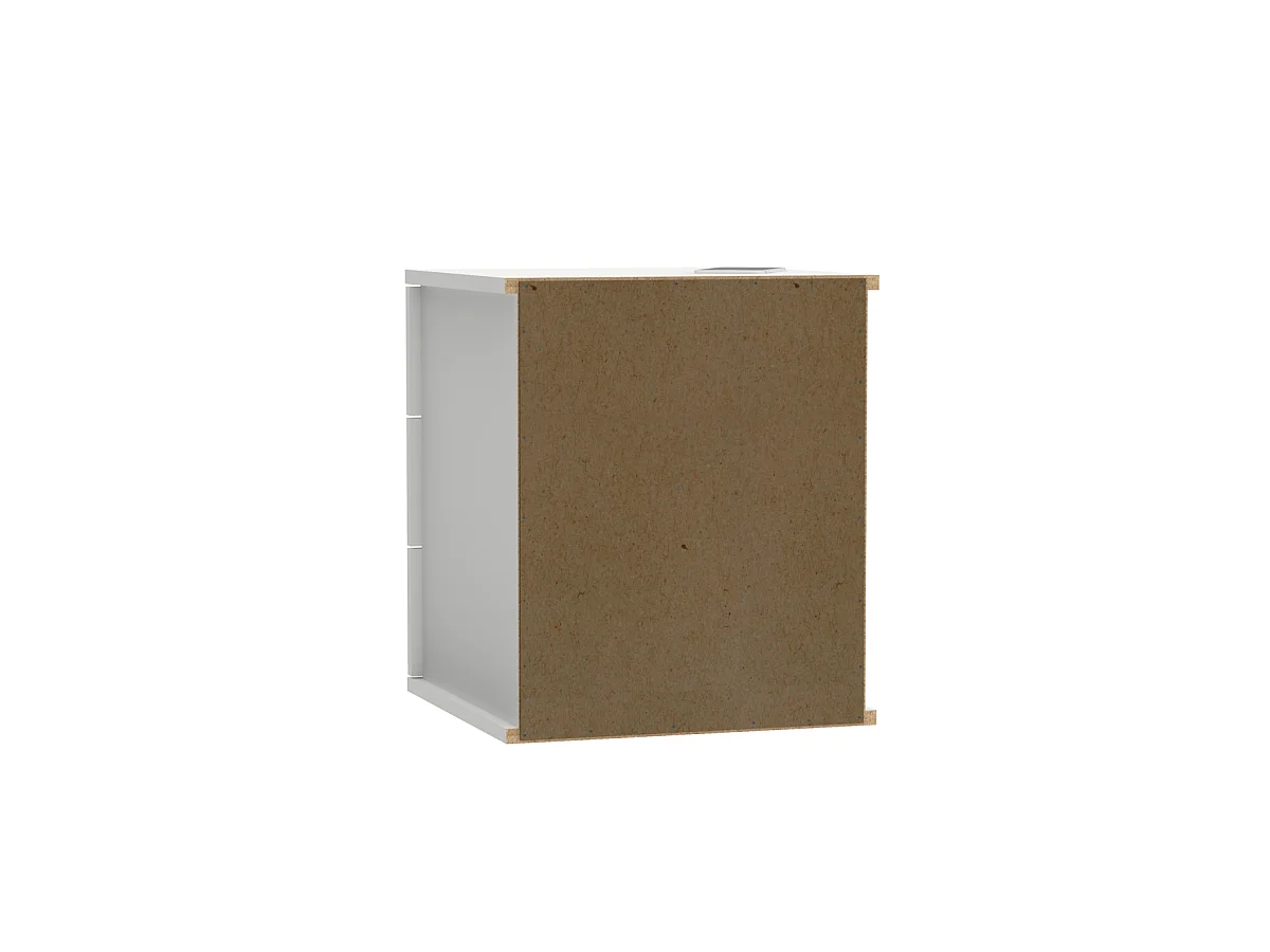 Mesita de noche 3 cajones Dana acabado blanco, 45 cm(alto)38 cm(ancho)34 cm(fondo)