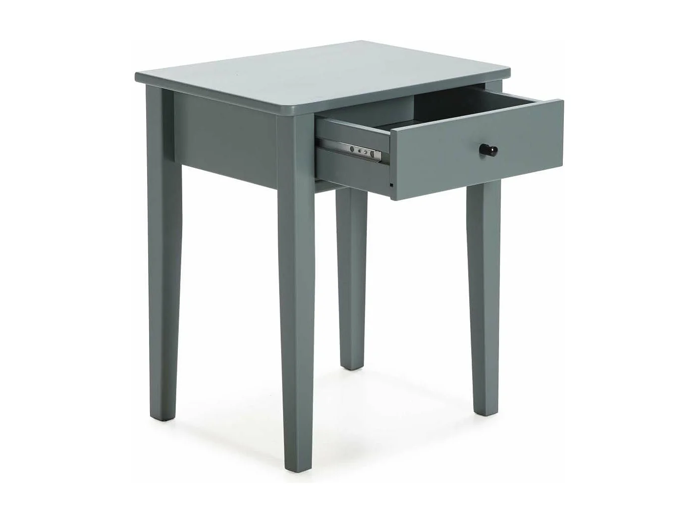 Mesita de noche para dormitorio modelo Barton 1 cajón acabado verde petróleo, 36.4cm(anc