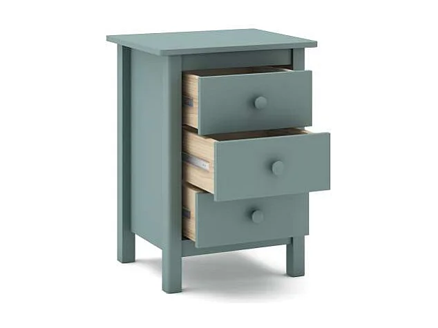 Mesita de noche 3 cajones Maxi acabado verde petróleo, 65cm(alto) 46cm(ancho) 35cm(fondo)