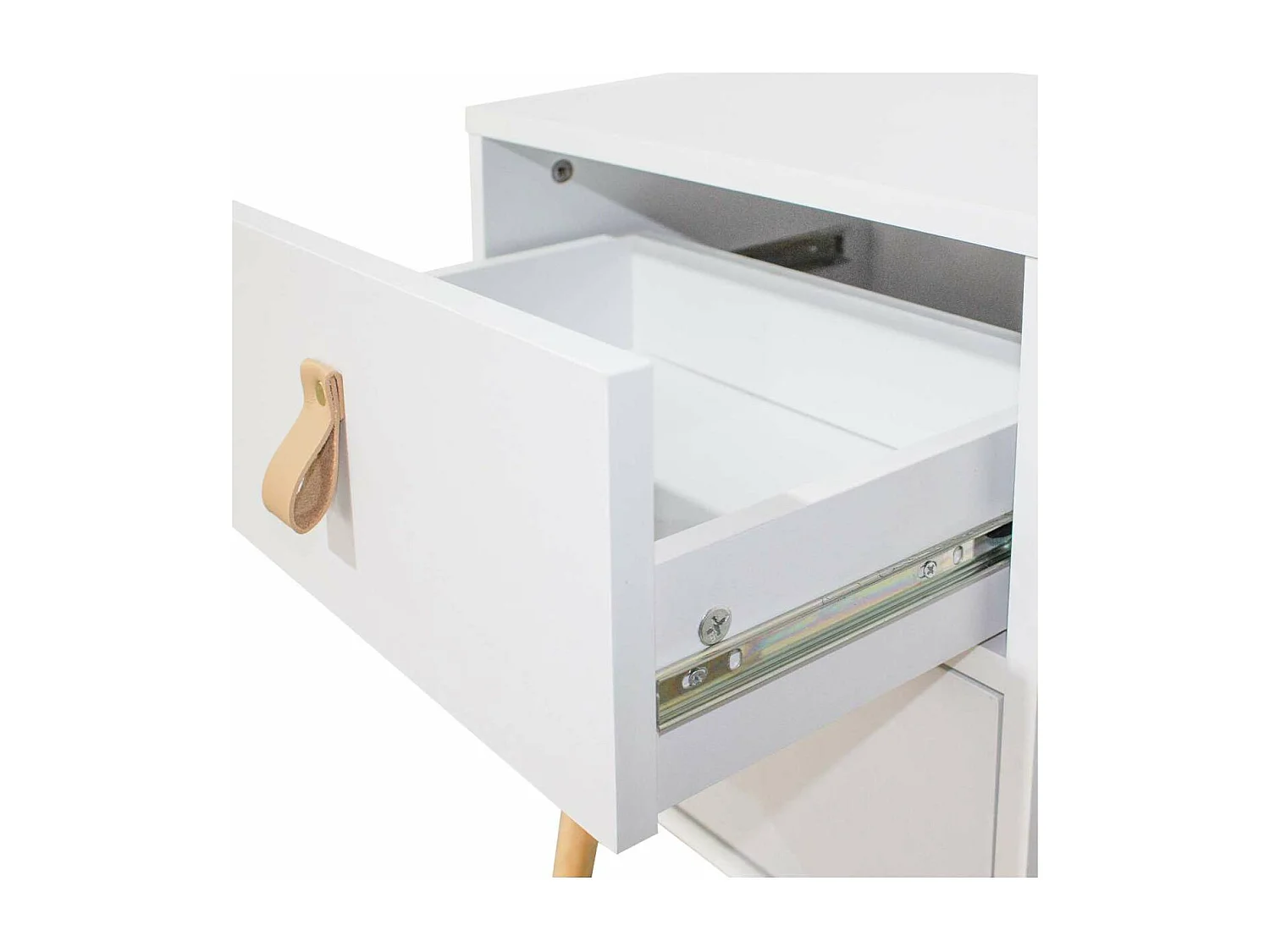 Mesita de noche 2 cajones Md-Colomera acabado blanco, 50cm(alto) 40cm(ancho) 30cm(fondo).