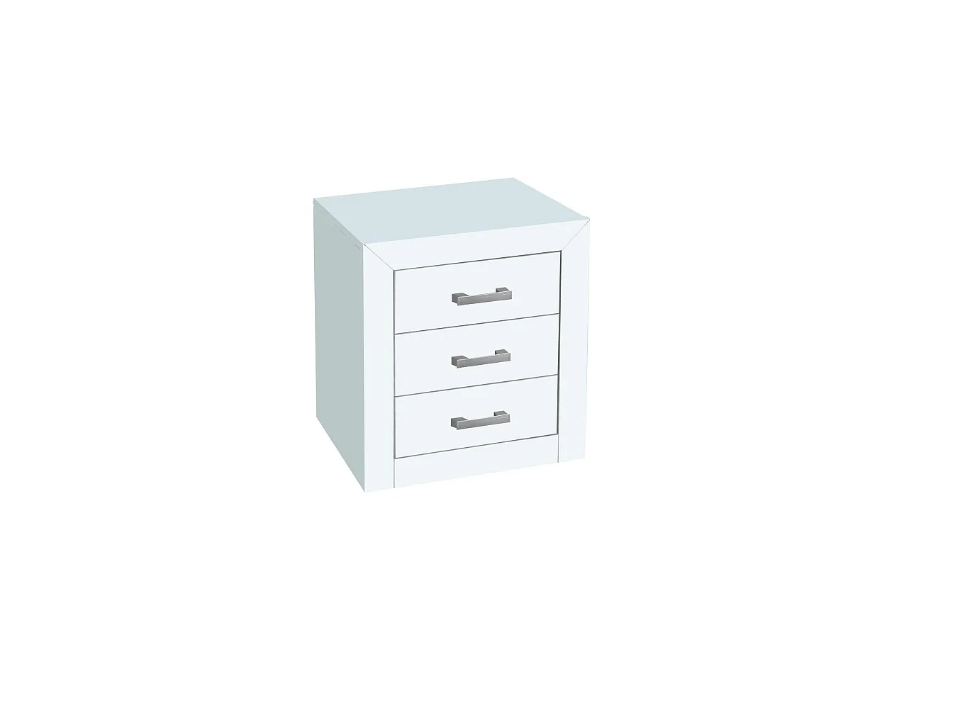 Mesita 3 Cajones Dormitorio Juvenil o Matrimonio acabado Lacado Blanco. 55 cm(alto)50 cm(a