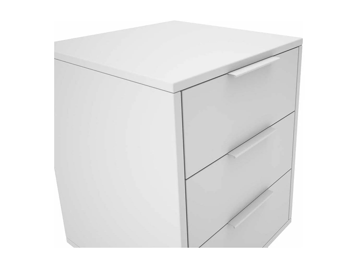 Mesita de noche 3 cajones Campos acabado blanco/blanco cera, 65cm(alto) 40cm(ancho) 35cm(f