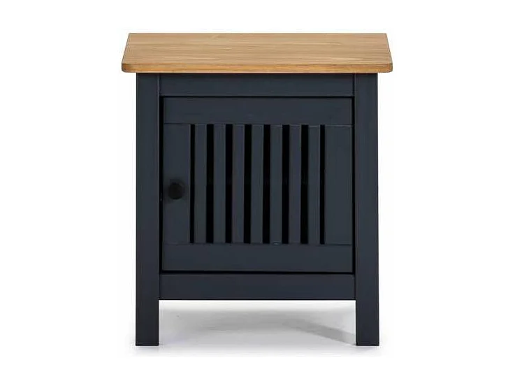 Mesita de noche 1 puerta acabado gris modelo Luna, 46 cm(ancho) 49.5 cm(alto) 35 cm (fondo