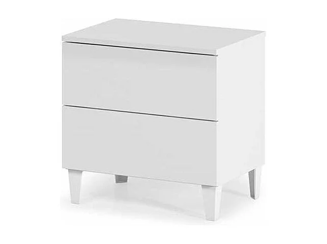 Mesita de noche 2 cajones Pekin acabado blanco 49 cm(alto)50 cm(ancho)34 cm(fondo)