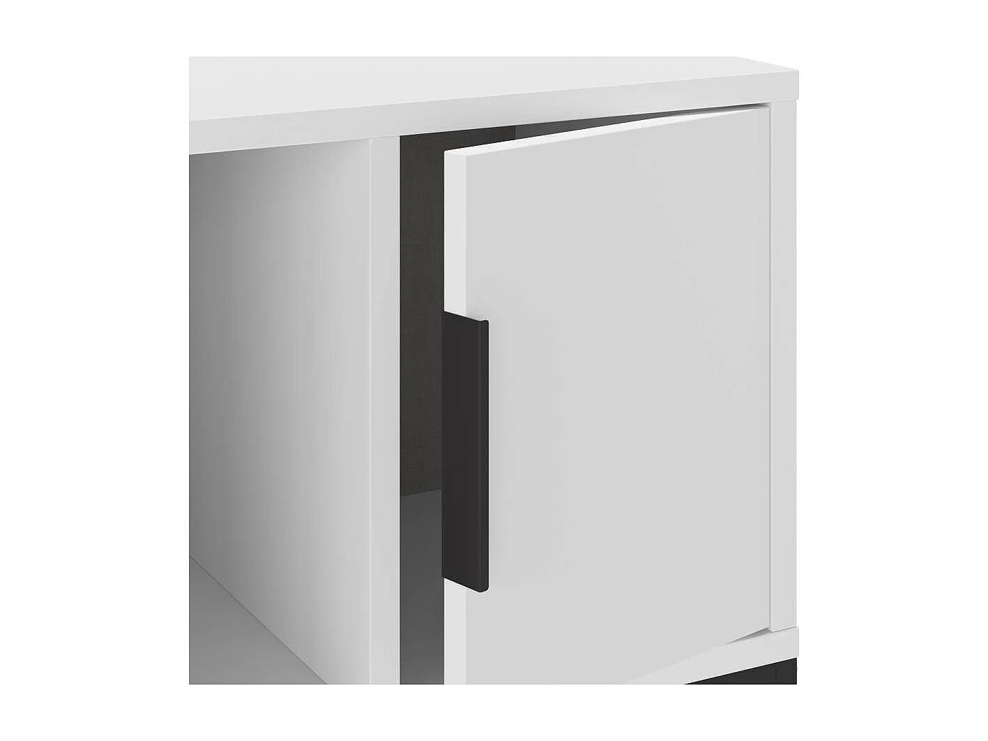 Mesita de noche para dormitorio Md-Leo 1 puerta, 1 hueco acabado blanco/negro, 45cm(ancho)