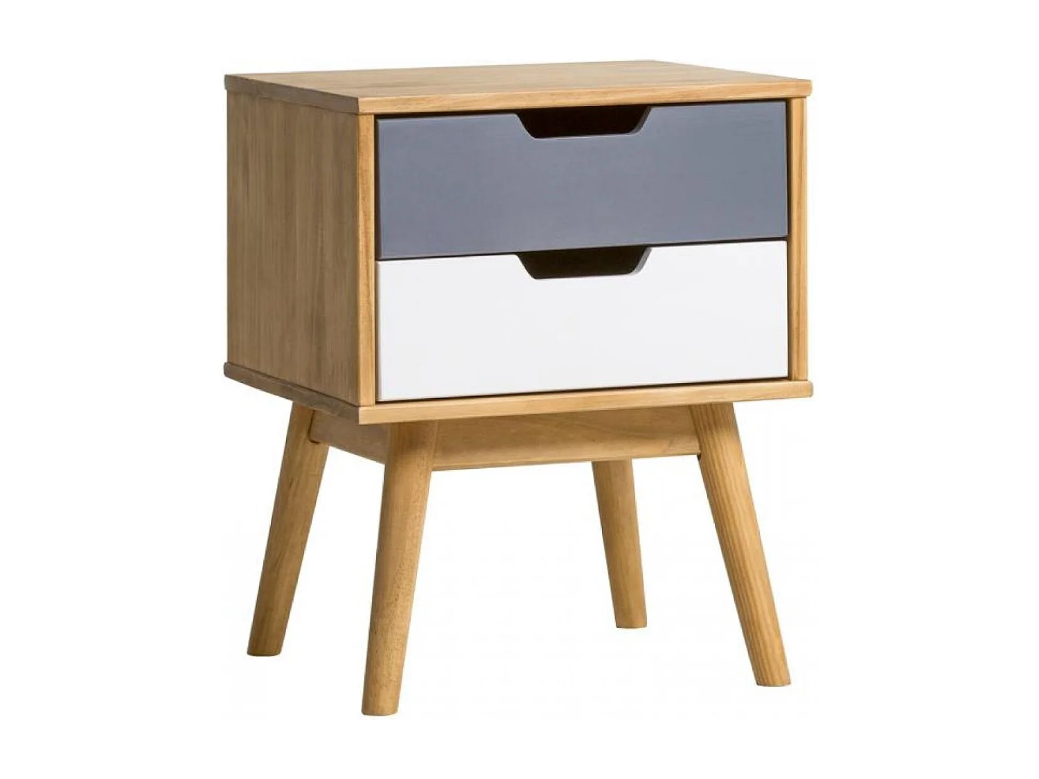 Mesita 2 cajones modelo Cupido acabado cera, Medidas: 40 cm (Ancho) 40 cm (Fondo) 52 cm (A