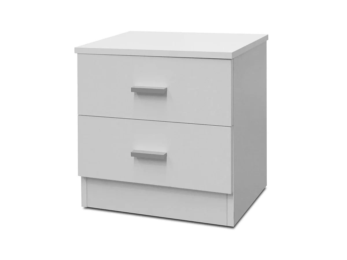 Mesita de noche 2 cajones acabado blanco 43 cm(alto) 41 cm(ancho) 30 cm(fondo)