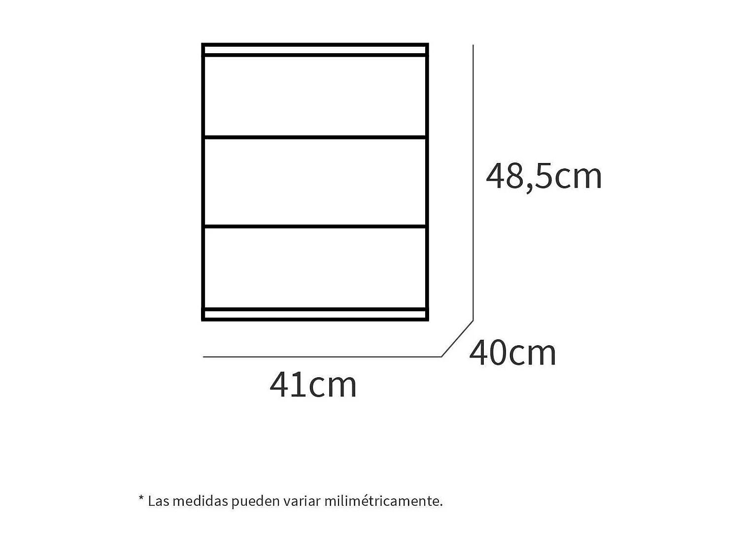 Mesita de noche 3 cajones Dana acabado roble cambrian, 45 cm(alto)38 cm(ancho)34 cm(fondo)
