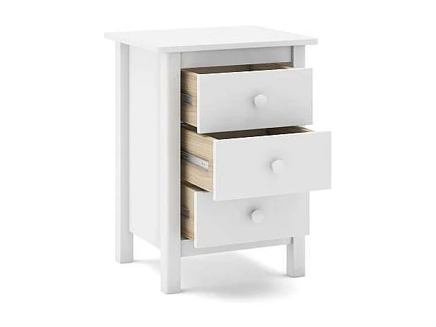 Mesita de noche 3 cajones Maxi acabado blanco, 65cm(alto) 46cm(ancho) 35cm(fondo)