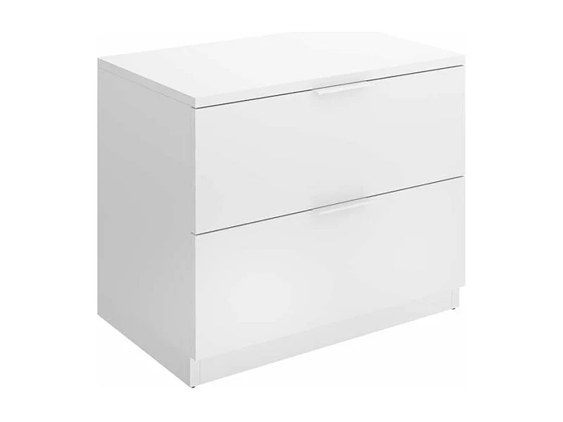 Mesita de noche con 2 cajones  acabado blanco, 45.5cm(alto) 50cm(ancho) 34cm(fondo)