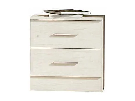 Mesita de noche con 2 cajones acabado Artico, 48cm(alto) 46cm(ancho) 33cm(fondo)