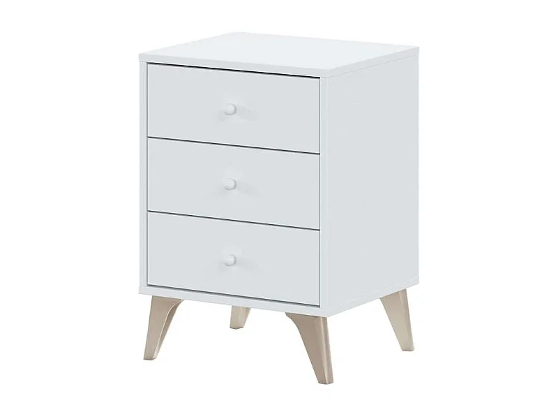 Mesita de noche tres cajones Liss 40 cm (ancho) x 56 cm (alto) x 33,5 cm (fondo)
