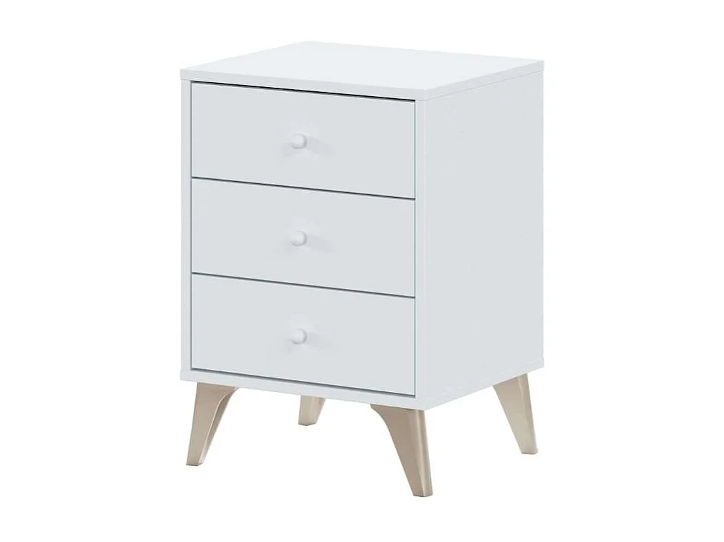 Mesita de noche tres cajones Liss 40 cm (ancho) x 56 cm (alto) x 33,5 cm (fondo)