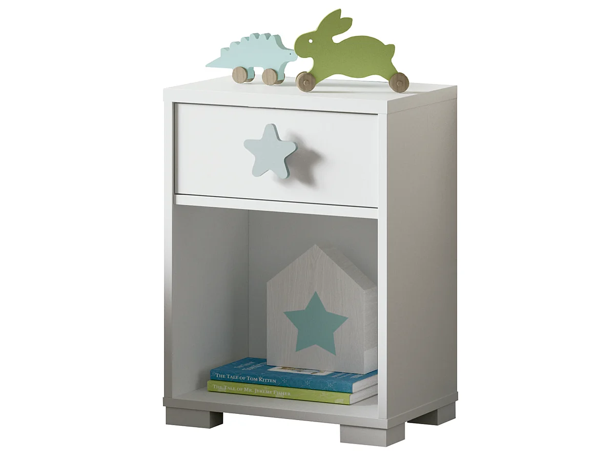 Mesita Sweet en acabado blanco atlas, 56 cm(alto)40 cm(ancho)33 cm(fondo)