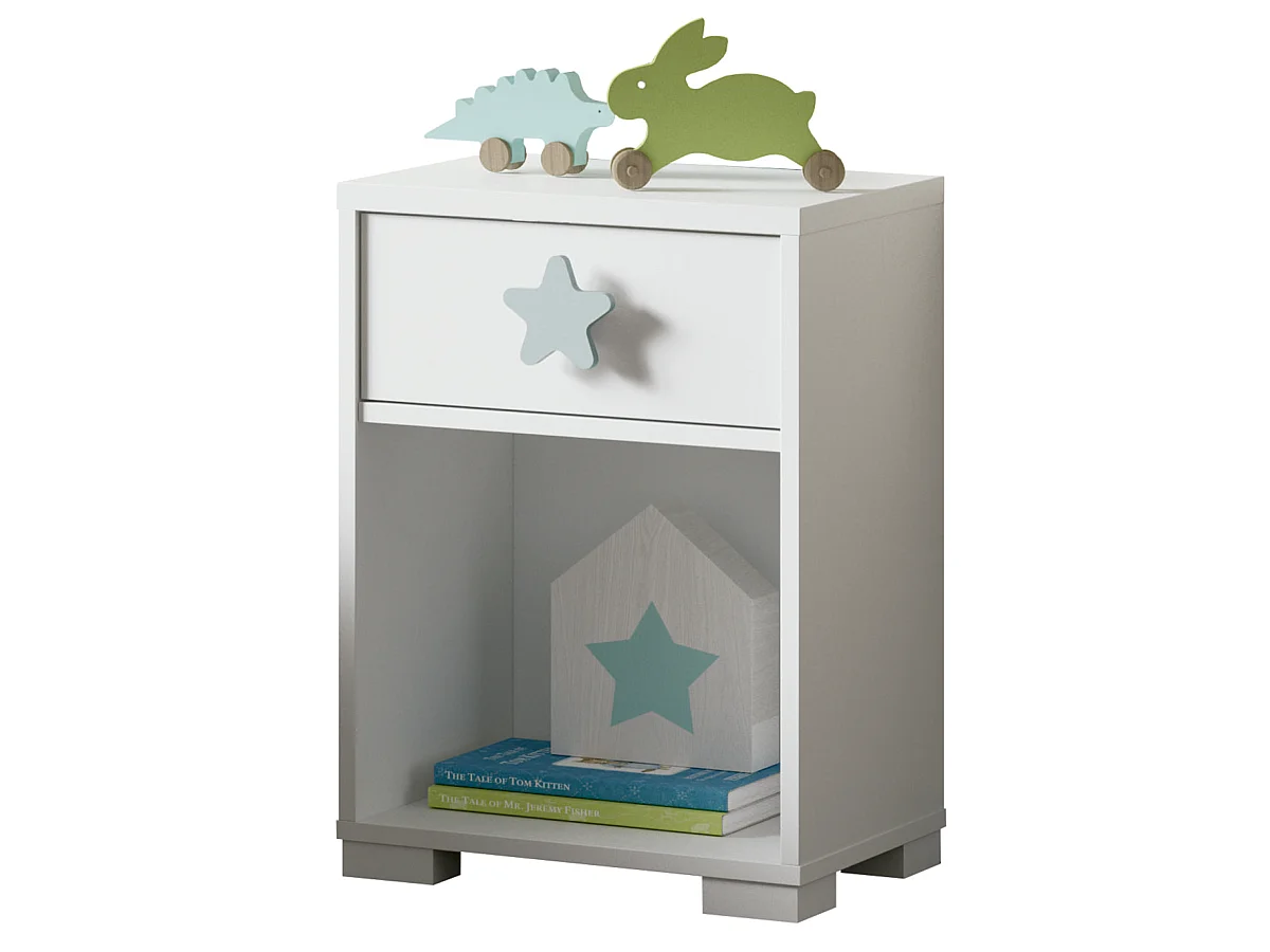 Mesita Sweet en acabado blanco atlas, 56 cm(alto)40 cm(ancho)33 cm(fondo)