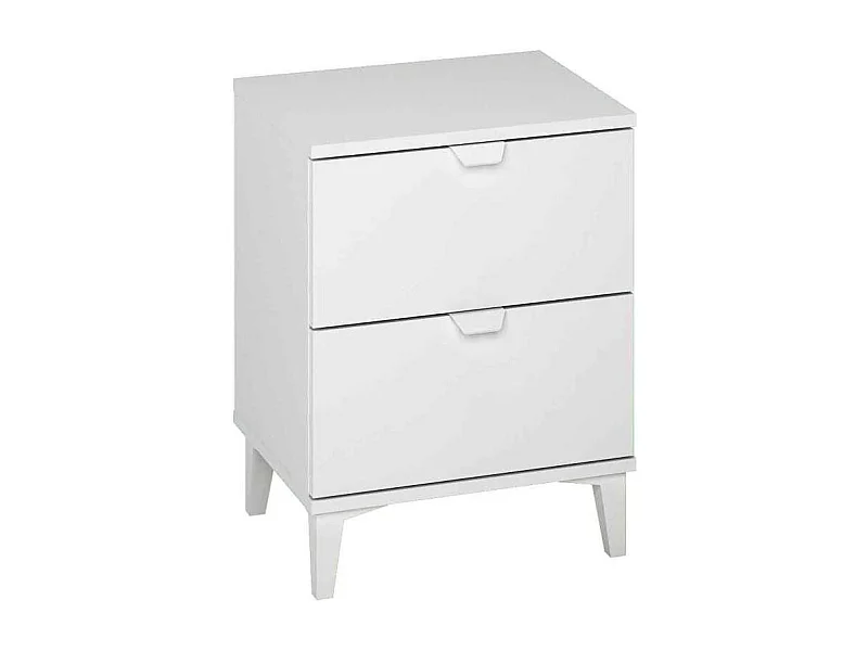 Mesita de noche 2 cajones en acabado blanco 56 cm(alto)43 cm(ancho)34 cm(fondo)