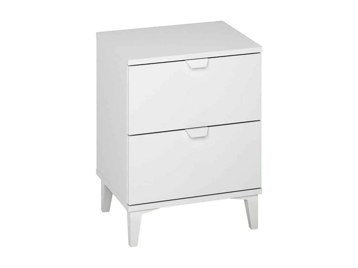 Mesita de noche 2 cajones en acabado blanco 56 cm(alto)43 cm(ancho)34 cm(fondo)