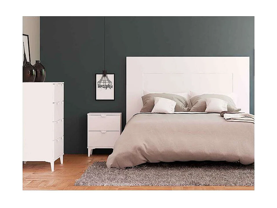 Mesita de noche 2 cajones en acabado blanco 56 cm(alto)43 cm(ancho)34 cm(fondo)