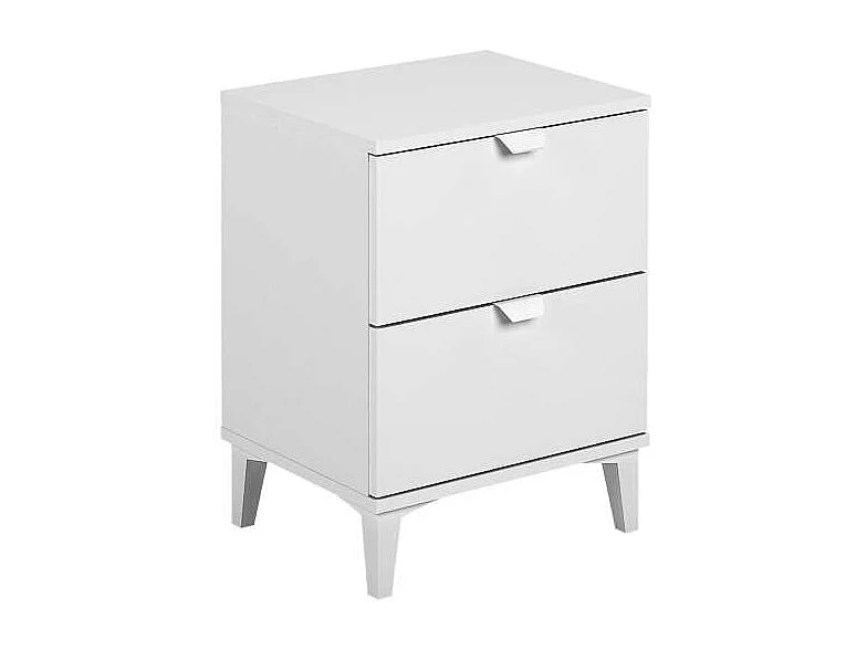 Mesita de noche 2 cajones en acabado blanco 56 cm(alto)43 cm(ancho)34 cm(fondo)