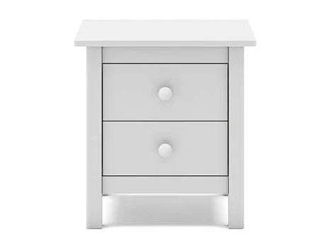 Mesita de noche 2 cajones Maxi acabado blanco, 49.5cm(alto) 46cm(ancho) 35cm(fondo)