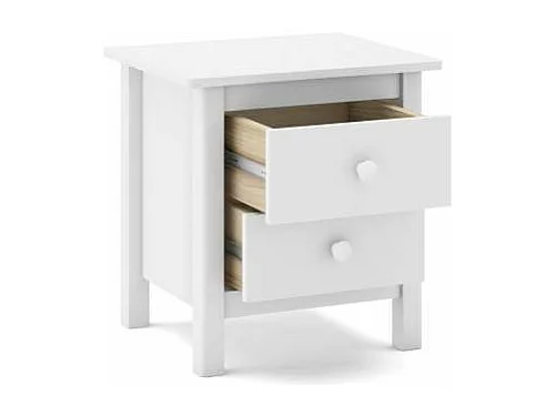 Mesita de noche 2 cajones Maxi acabado blanco, 49.5cm(alto) 46cm(ancho) 35cm(fondo)