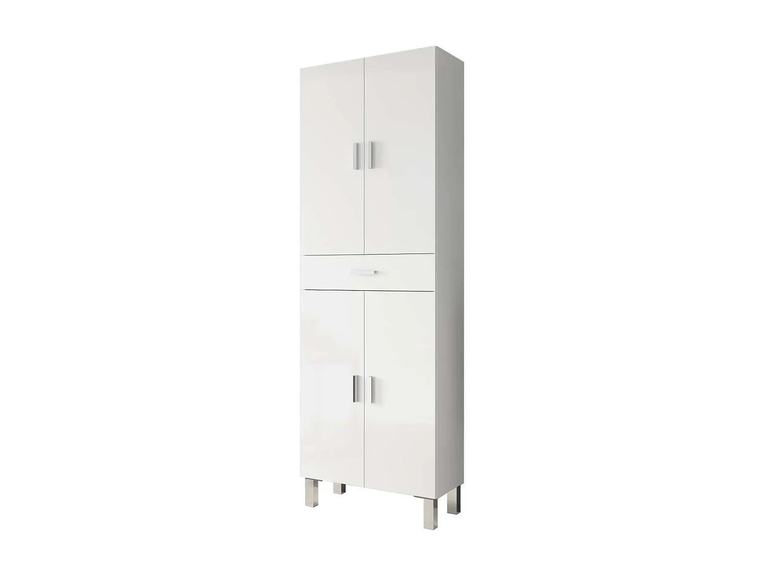 Columna para baño Kris de 4 puertas y 1 cajón acabado blanco brillo, 182 cm(alto)60 cm(a