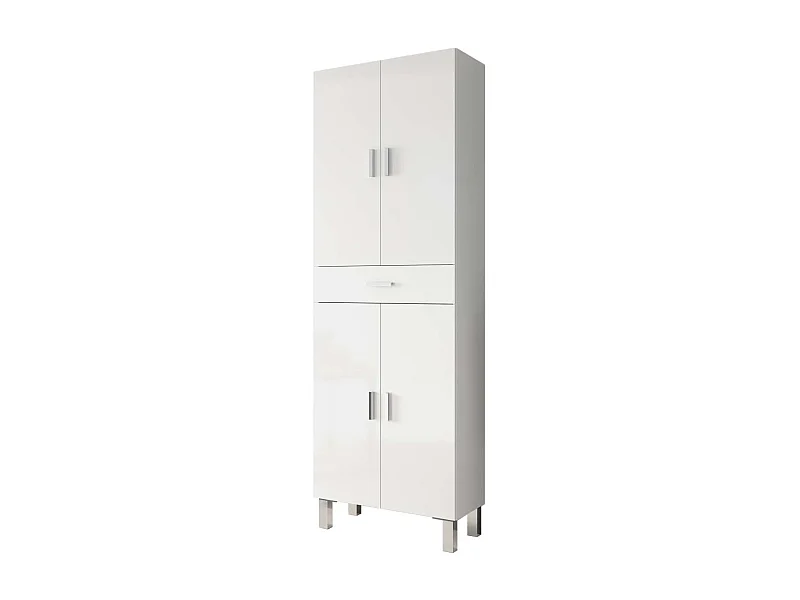 Columna para baño Kris de 4 puertas y 1 cajón acabado blanco brillo, 182 cm(alto)60 cm(a