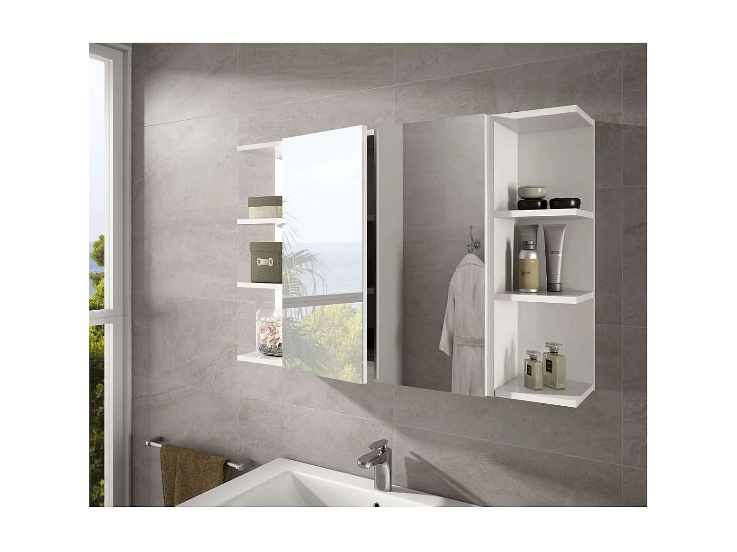 Mueble camerino rinconero Sulf con estantes, 65 cm(alto)20 cm(ancho)21 cm(largo)