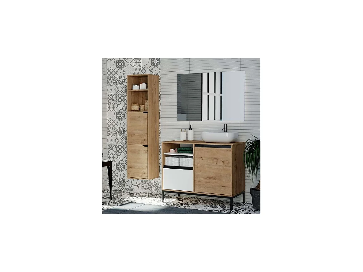 Columna para baño Nadia acabado roble gold, 150 cm(alto) 36,5 cm(ancho) 30 cm(largo)