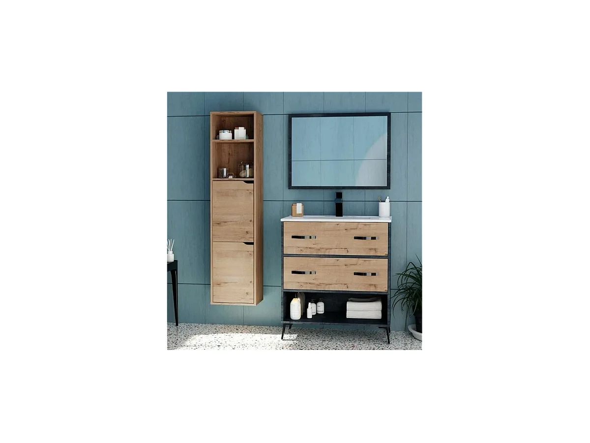 Columna para baño Nadia acabado roble gold, 150 cm(alto) 36,5 cm(ancho) 30 cm(largo)