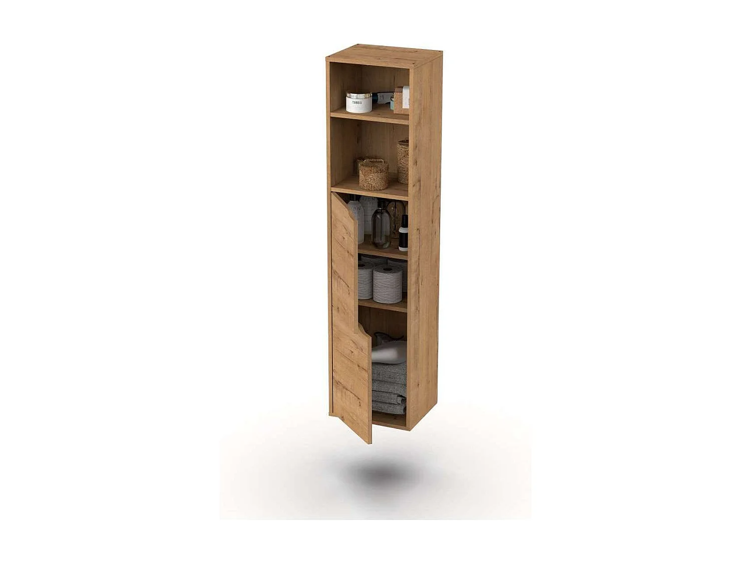 Columna para baño Nadia acabado roble gold, 150 cm(alto) 36,5 cm(ancho) 30 cm(largo)