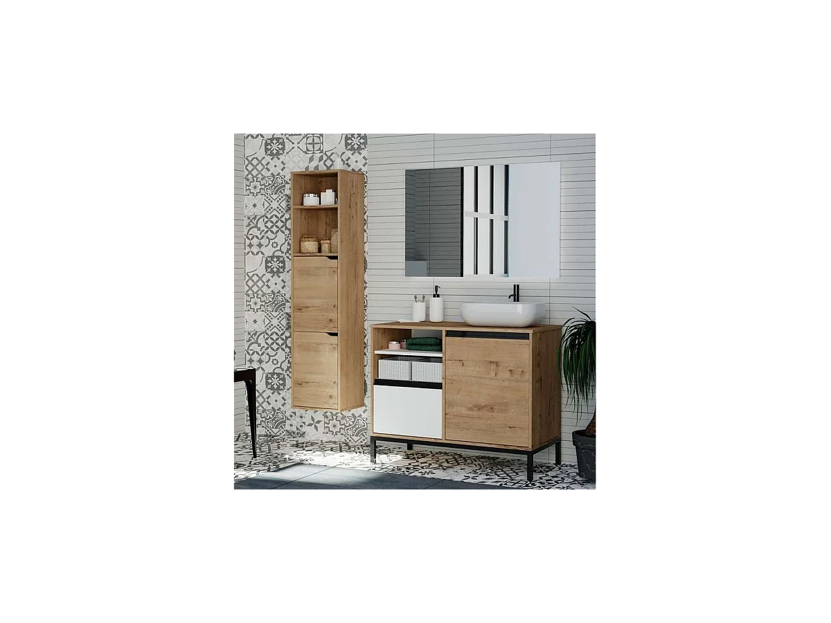 Columna para baño Nadia acabado roble gold, 150 cm(alto) 36,5 cm(ancho) 30 cm(largo)