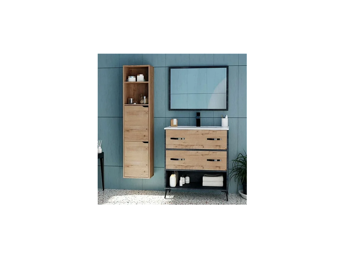 Columna para baño Nadia acabado roble gold, 150 cm(alto) 36,5 cm(ancho) 30 cm(largo)