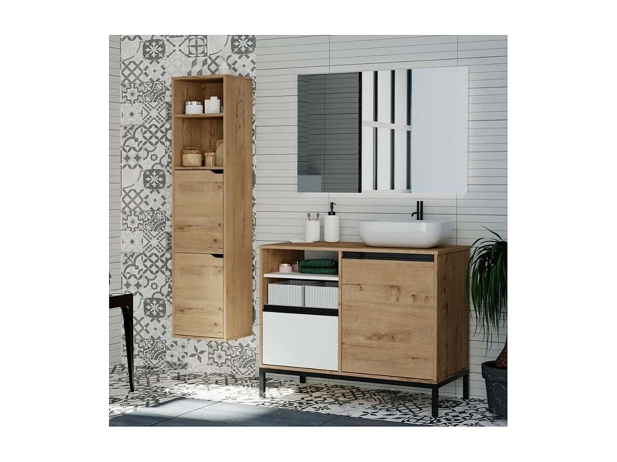 Columna para baño Nadia acabado roble gold, 150 cm(alto) 36,5 cm(ancho) 30 cm(largo)