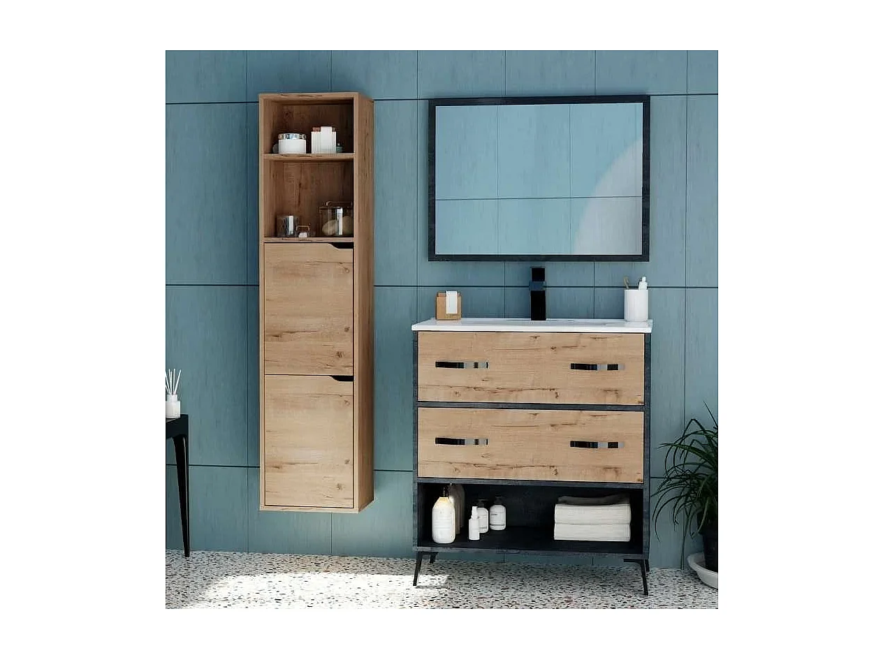 Columna para baño Nadia acabado roble gold, 150 cm(alto) 36,5 cm(ancho) 30 cm(largo)