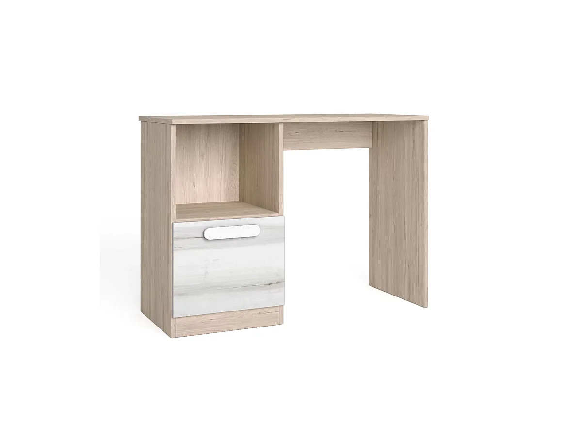 Escritorio Flash con puerta acabado sahara/blanco, 74cm(alto) 100cm(ancho) 42cm(fondo)