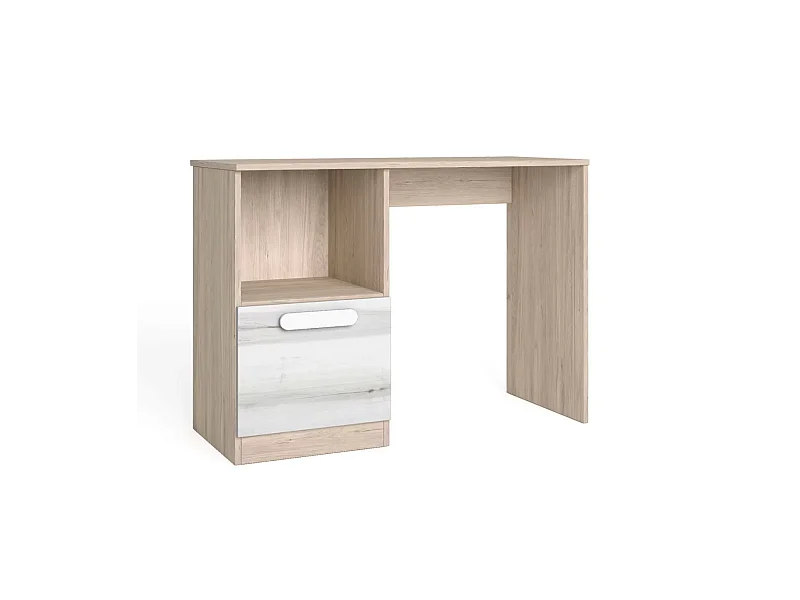 Escritorio Flash con puerta acabado sahara/blanco, 74cm(alto) 100cm(ancho) 42cm(fondo)