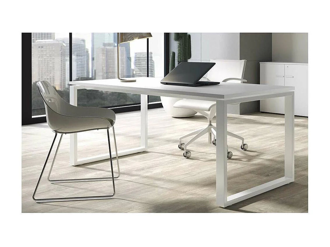 Mesa estudio Skala acabado blanco, 73 cm(alto)160 cm(ancho)80 cm(fondo)