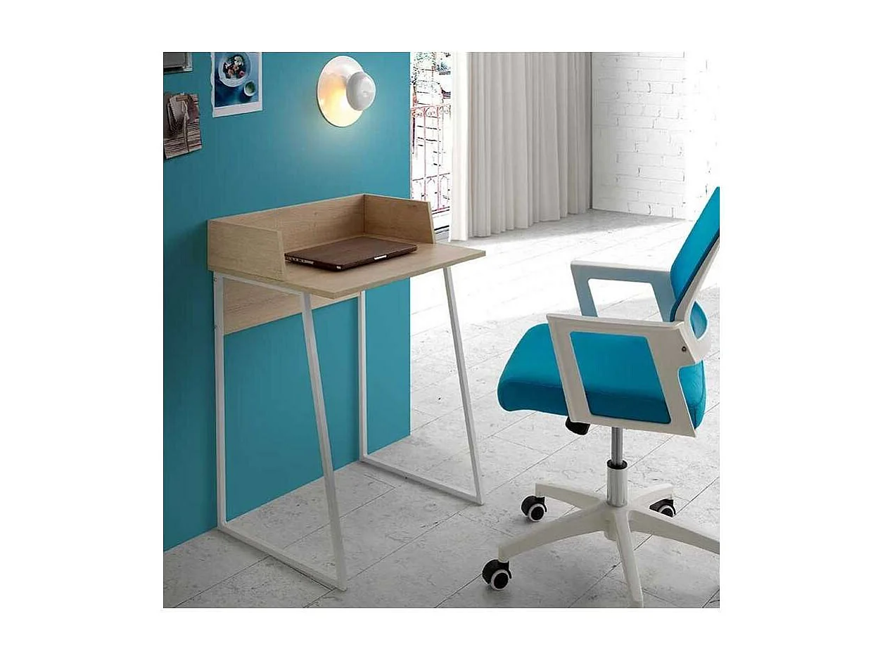 Mesa de estudio acabado roble/blanco, 84 cm(alto)60 cm(ancho) 48 cm(largo)