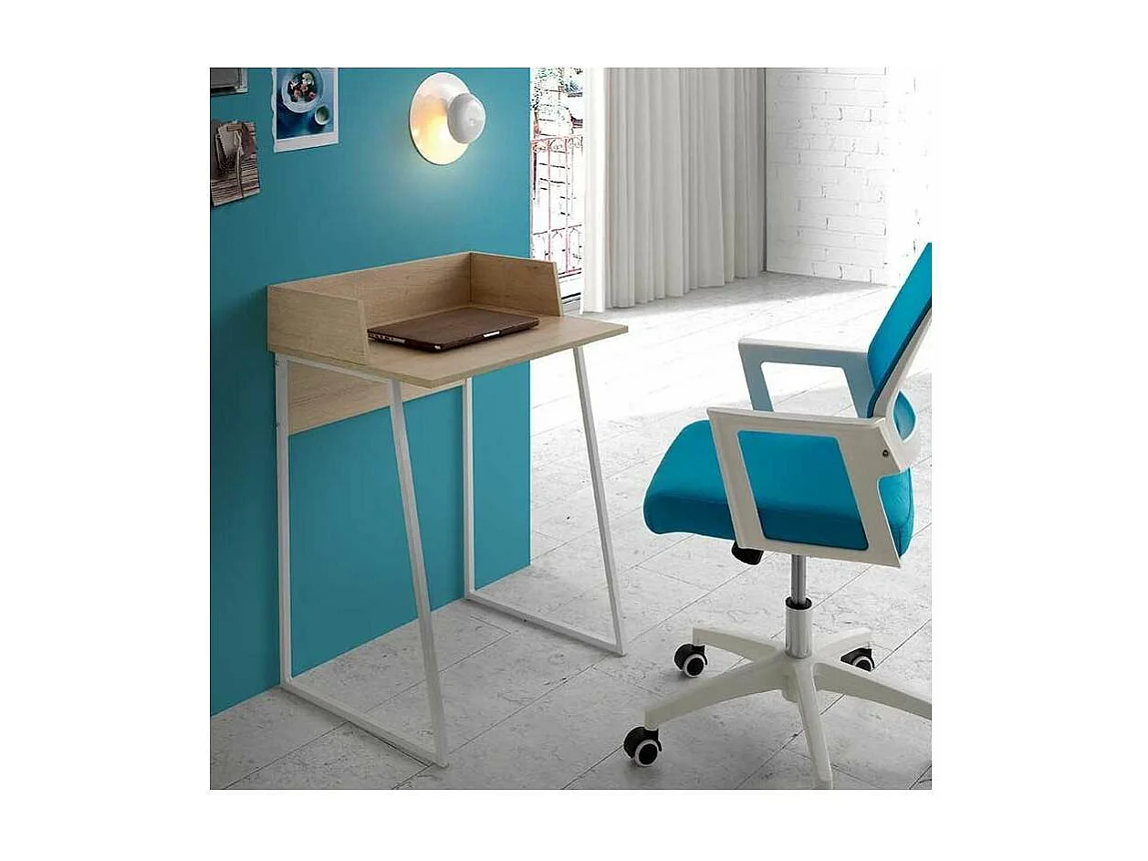 Mesa de estudio acabado roble/blanco, 84 cm(alto)60 cm(ancho) 48 cm(largo)