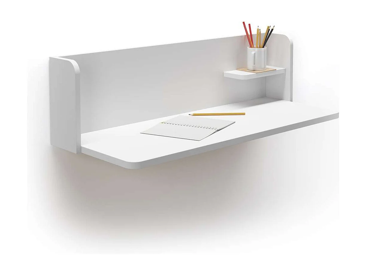 Mesa estudio para colgar Mod-Roman acabado blanco, 35 x 90 x 25 cm (fondo x ancho x alto)