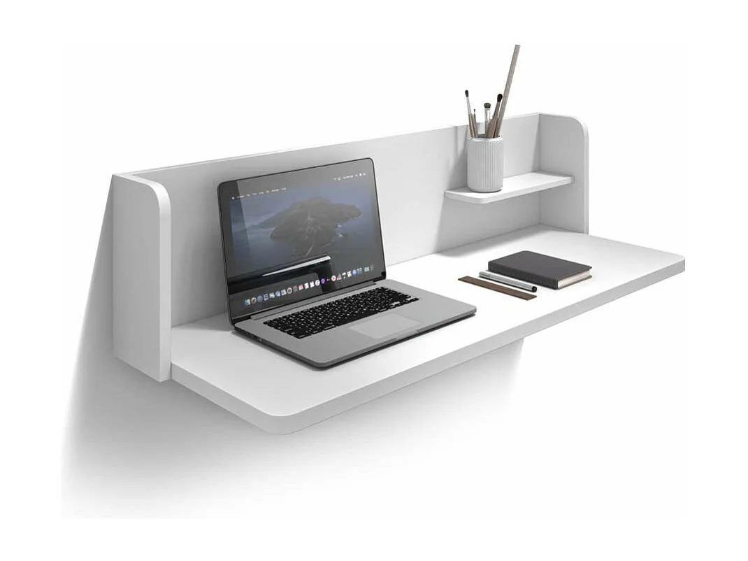 Mesa estudio para colgar Mod-Roman acabado blanco, 35 x 90 x 25 cm (fondo x ancho x alto)