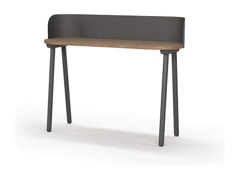 Mesa estudio Mod-634 acabado en color nogal/grafito, 40 x 120 x 95 cm (fondo x ancho x alt