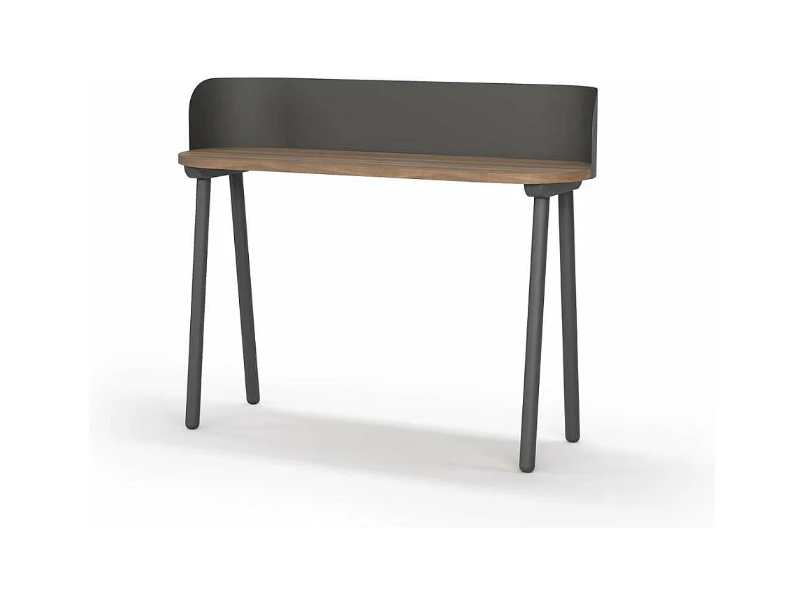 Mesa estudio Mod-634 acabado en color nogal/grafito, 40 x 120 x 95 cm (fondo x ancho x alt