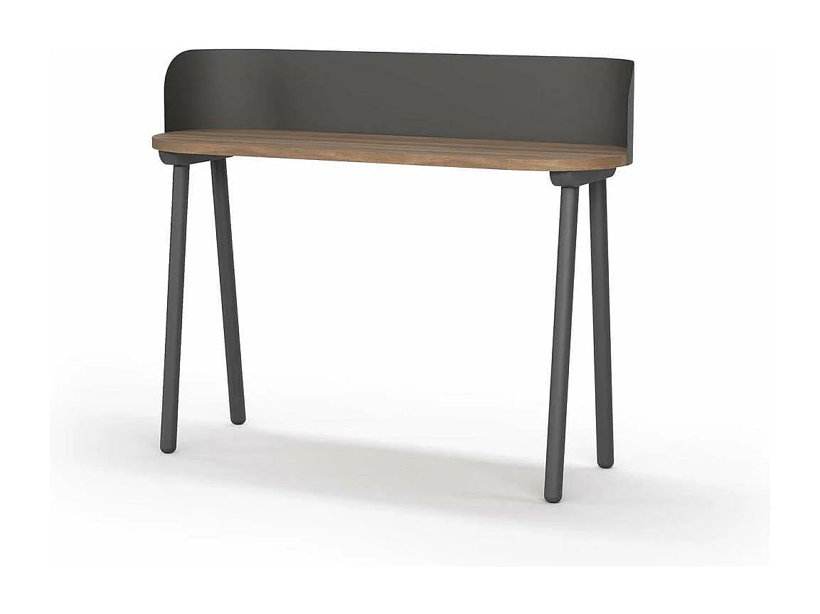 Mesa estudio Mod-634 acabado en color nogal/grafito, 40 x 120 x 95 cm (fondo x ancho x alt