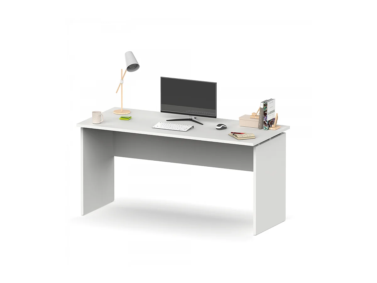 Mesa oficina o despacho Rivoli acabado blanco, 76cm(alto) 155cm(ancho) 68cm(fondo)