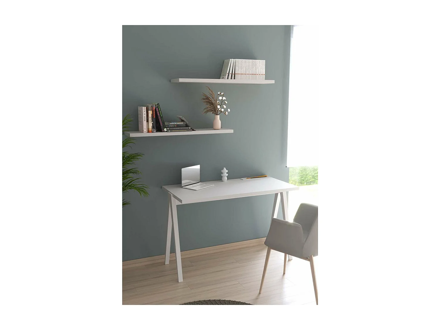 Mesa estudio Mod-629 acabado blanco, 47x 107 x 78 cm (fondo x ancho x alto)