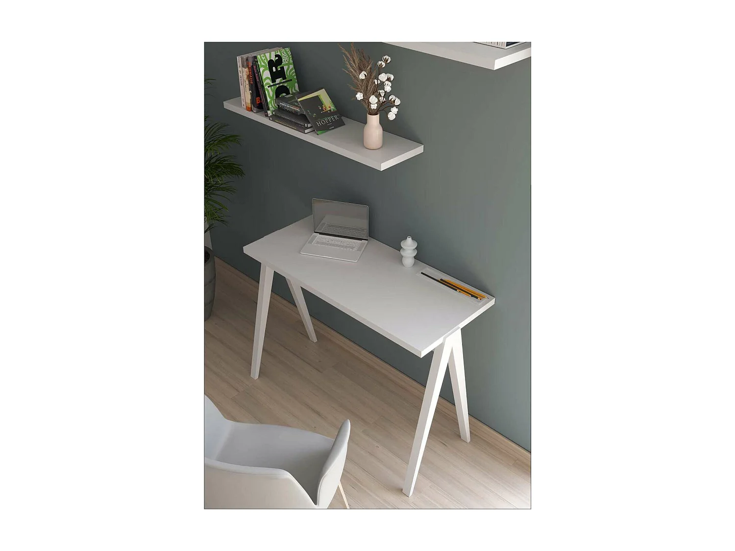 Mesa estudio Mod-629 acabado blanco, 47x 107 x 78 cm (fondo x ancho x alto)