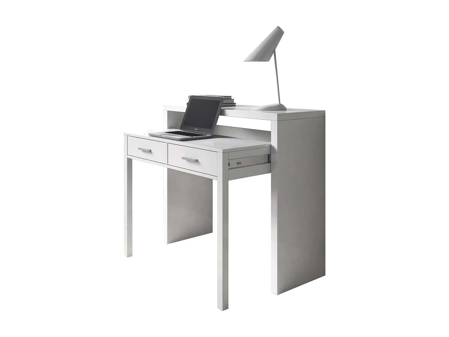 Escritorio extensible Osaka blanco artik 87.5 cm(alto)98.5 cm(ancho)36-66 cm(largo)